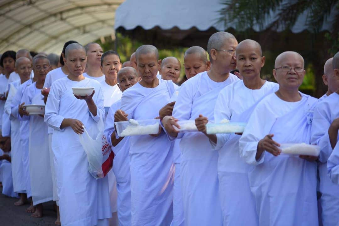 แม่ชีบวชใหม่ใส่บาตร