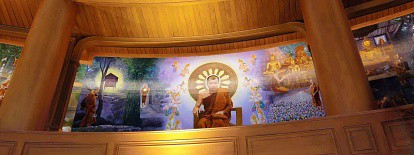 ภาพรวมจิตรกรรมติดเสาเจดีย์ ฉากที่ ๙ บรรลุธรรม